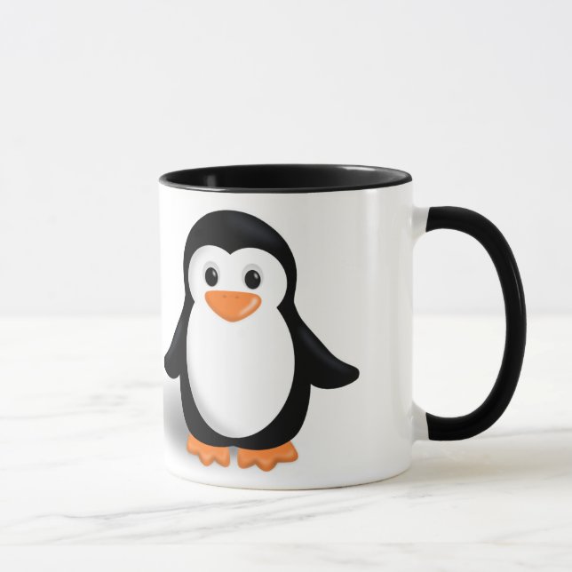 Caneca Pinguim bonito do bebê (Direita)