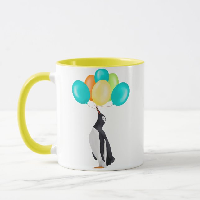 Caneca Pinguim com balões coloridos (Esquerda)