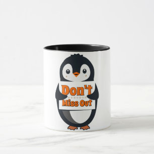 Caneca Pinguim com Sinal de Não Perca