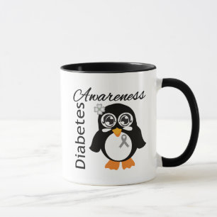Caneca Pinguim da consciência do diabetes