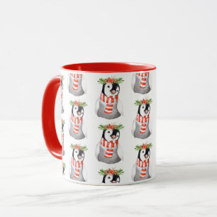 Caneca Pinguim de Natal Fofo Festa Agrícola País