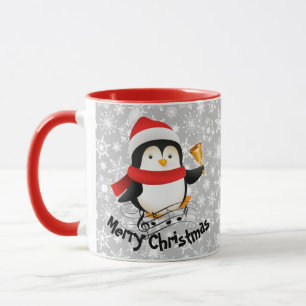 Caneca Pinguim de Natal personalizado