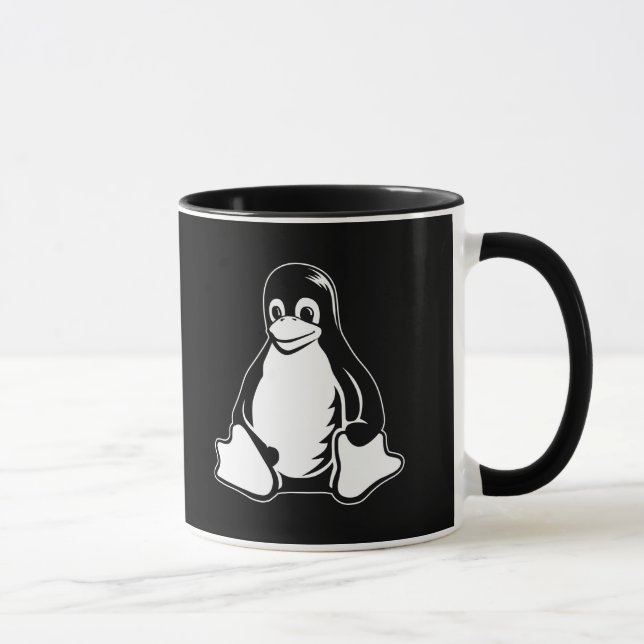 Caneca Pinguim de Tux - (Linux, Open Source, Copyleft, (Direita)