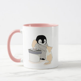 Caneca Pinguim e gato