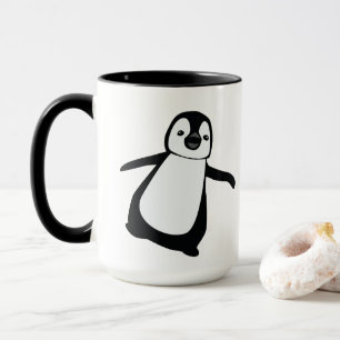 Caneca Pinguim Feriado Branco Preto Personalizado