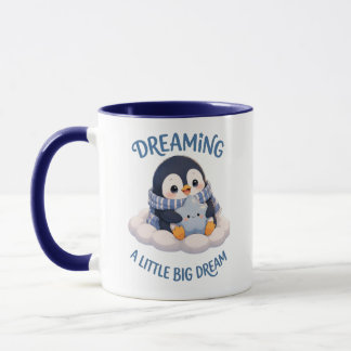 Caneca Pinguim Fofo Sonhando Um Grande Pequeno Sonho Café