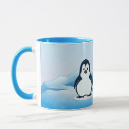 Caneca Pinguim na paisagem frigida Design do café Mug