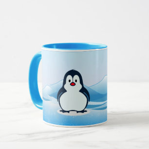 Caneca Pinguim na paisagem frigida Design do café Mug