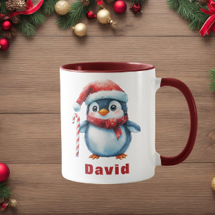Caneca Pinguim Personalizado com Nome Personalizado Candy