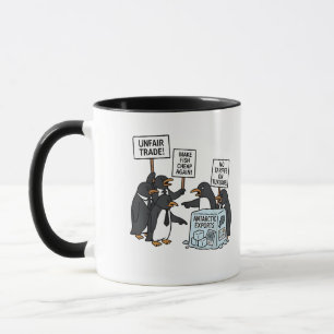 Caneca Pinguins contra Tarifas Anti Trump