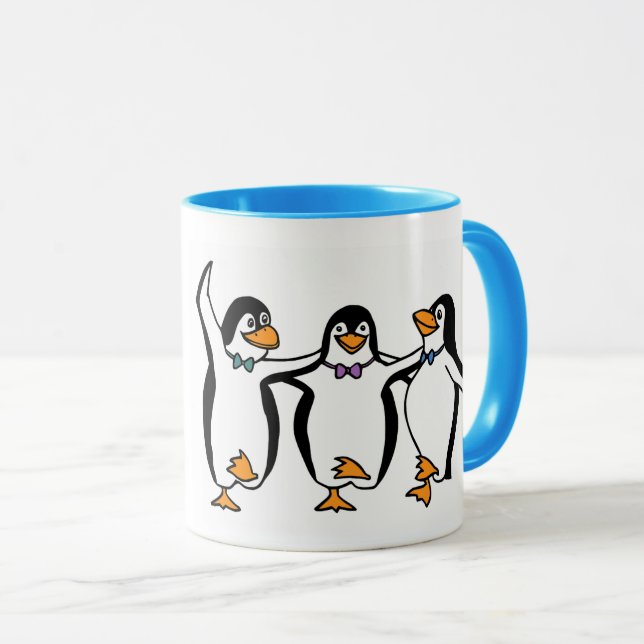 Caneca Pinguins Dançantes Animados (Frente Esquerda)