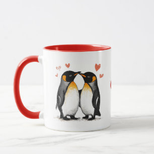 Caneca Pinguins de Amor, Presente de Namorada, Texto Próp