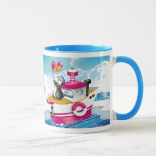 Caneca pinguins na Antártica