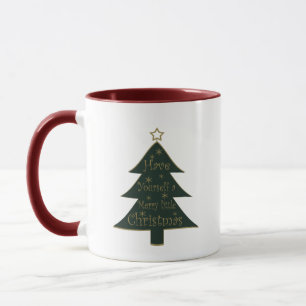 Caneca Pinheira decorada de Natal feliz