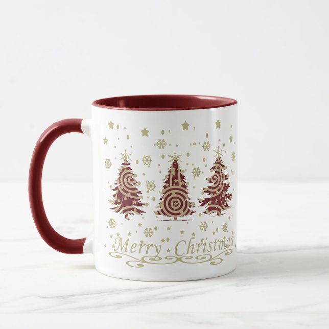 Caneca Pinheiros de Natal felizes e modernos (Esquerda)