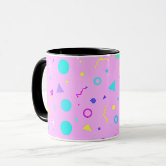 Caneca Pink 80s Memphis Geometric Pattern