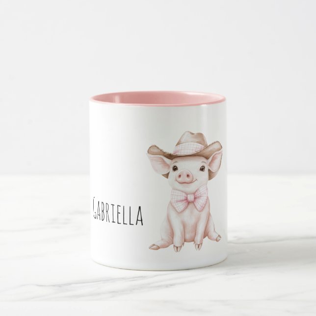 Caneca Pink Bow Farm Pig (Centro)