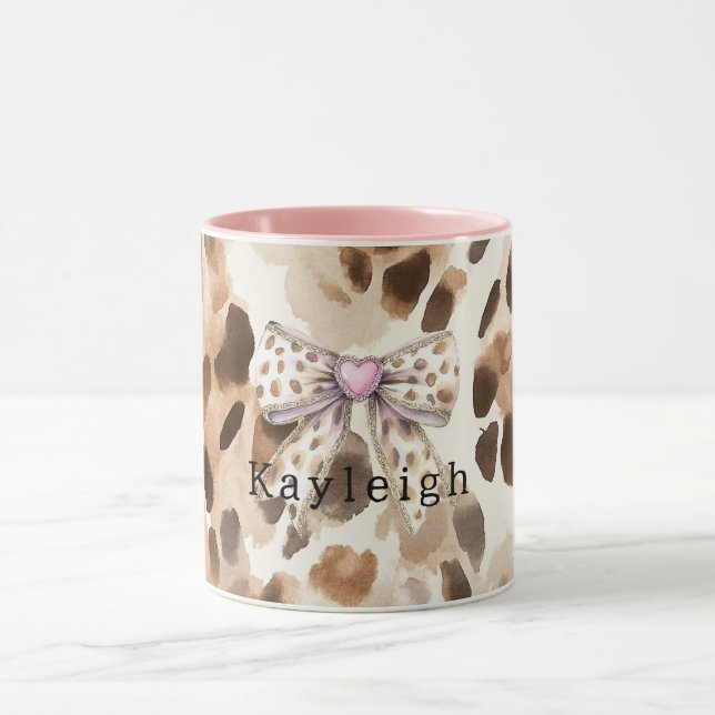 Caneca Pink Bow Heart Leopard (Centro)