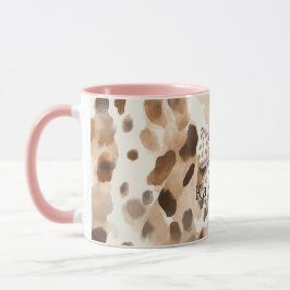 Caneca Pink Bow Heart Leopard