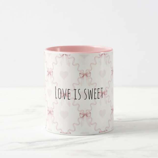 Caneca Pink Bows Hearts Sweet Love (Centro)