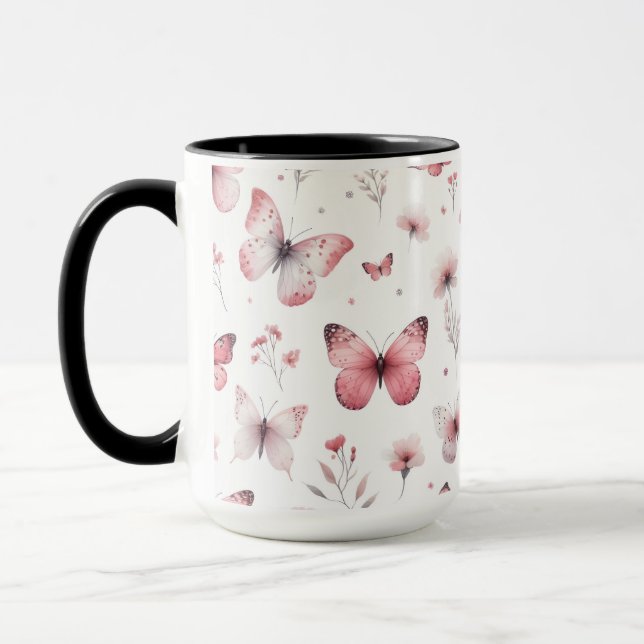 Caneca Pink Butterflies  (Esquerda)