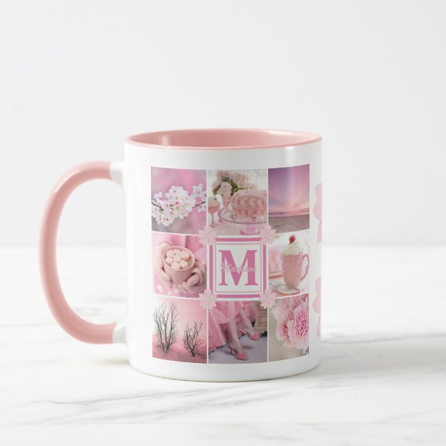 Caneca Pink Cherry Blossoms Instagram Photo Grid Sakura (Esquerda)