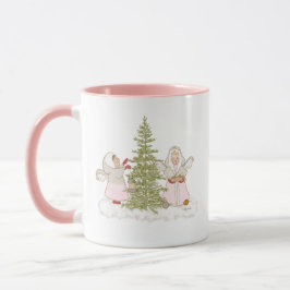 Caneca Pink Christmas Angels Mug