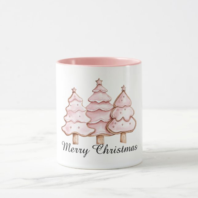 Caneca Pink Christmas Trees with Gold Stars (Centro)