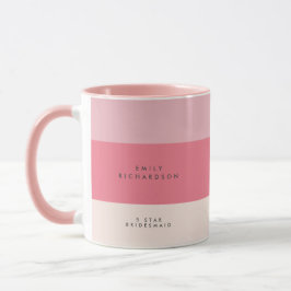 Caneca Pink Colorblock  damas de honra personalizado 