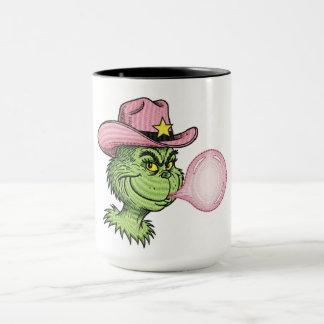 Caneca Pink Cowgirl Grinch Mug, Sassy Christmas Cup
