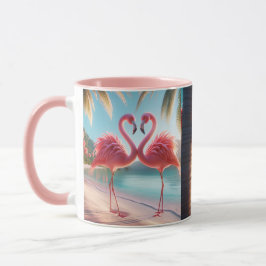 Caneca Pink Flamingo Love Tropical Beach Sun