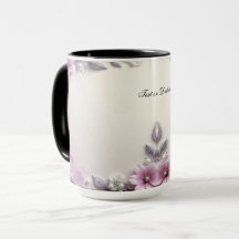 Pink Floral Frame Mug