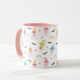 Caneca Pink Halloween Spooky Ghost Coffee Mug
