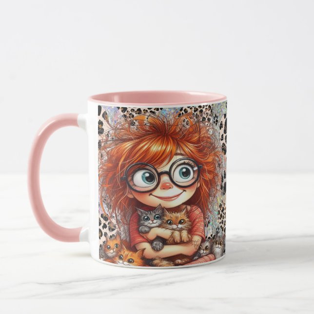 Caneca Pink I Love Cats  Mug (Esquerda)