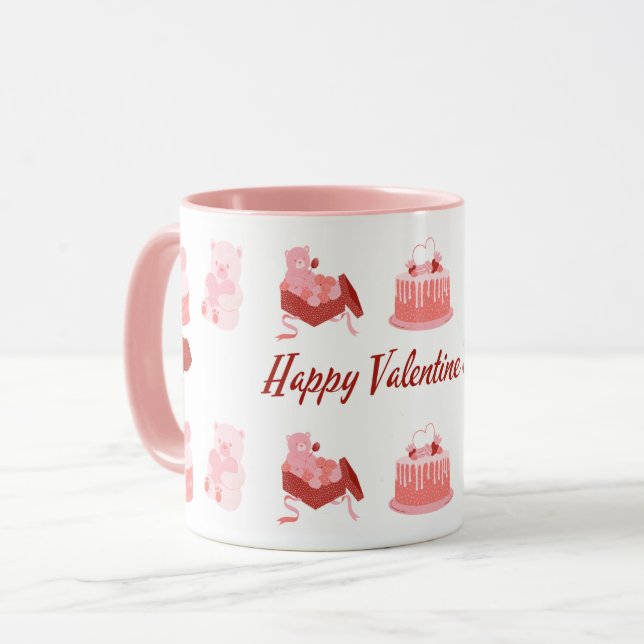 Caneca Pink Illustrative Happy Day Classic (Frente Esquerda)