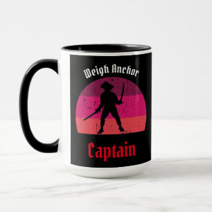 Caneca Pink Jolly Roger Sunset Pirata Ship Mug
