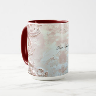 Caneca Pink Ornate Pearl and Floral Mug