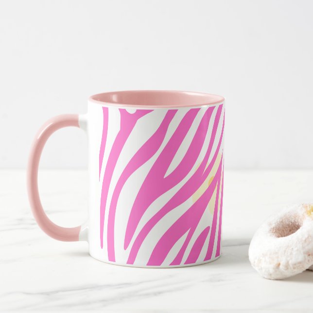 Caneca Pink Painting Pattern Modern Art Design (Com Donut)