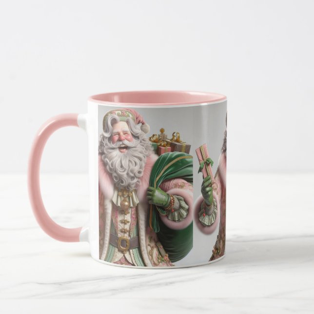 Caneca Pink Santa, Christmas, Author Natasha Us   (Esquerda)