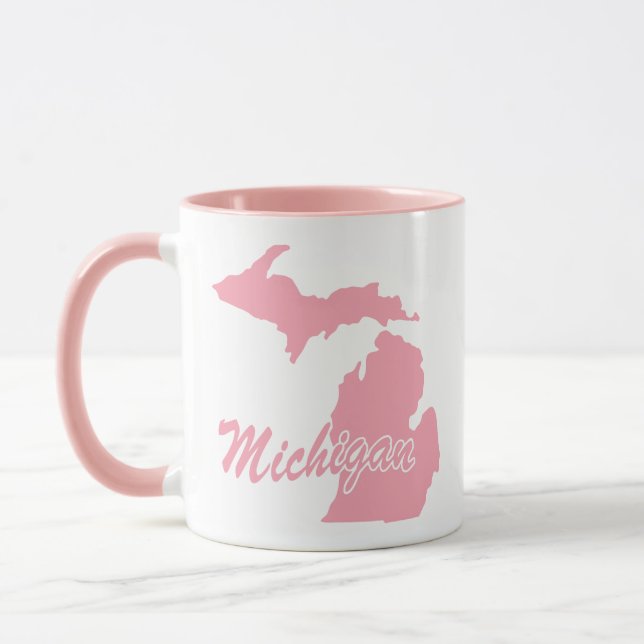 Caneca Pink State Of Michigan Shape Mug (Esquerda)