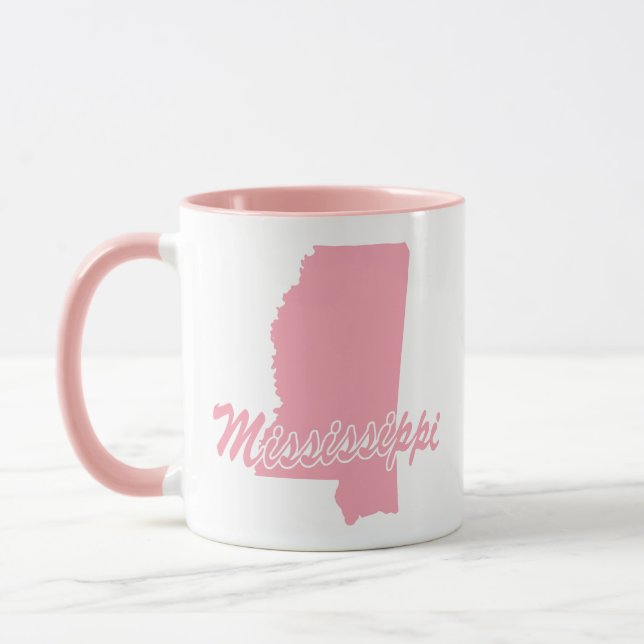 Caneca Pink State Of Mississippi Shape Mug (Esquerda)