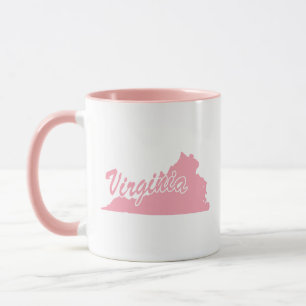 Caneca Pink State Of Virginia Shape Mug