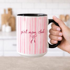 Caneca Pink Stripe Girl Mom Club 