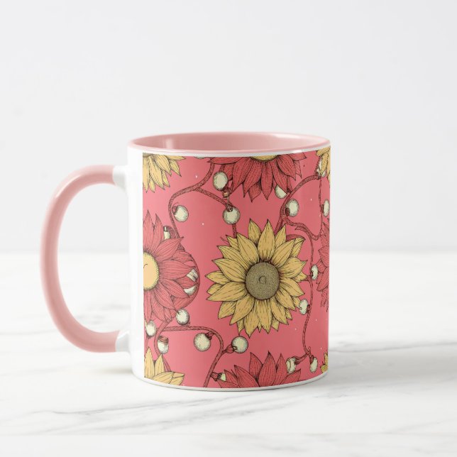 Caneca Pink Sunflowers Christmas (Esquerda)