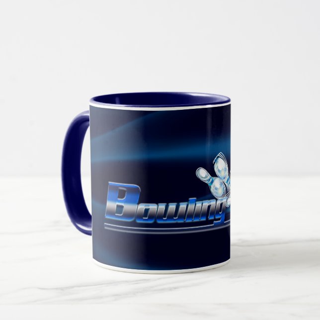 Caneca Pinos de boliche e esfera (Frente Esquerda)