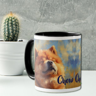 Caneca Pinta Impressionista de Cão-Vaca