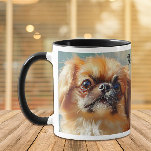 Caneca Pinta Impressionista do Cão Pekingês