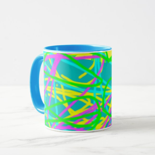 Caneca Pinte Meus Sonhos Padrão de Rabiscos Artes Express (Frente Esquerda)