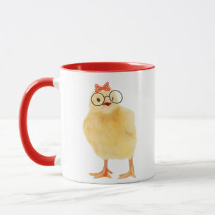 Caneca Pintinho De Bebê Bonito Com Óculos