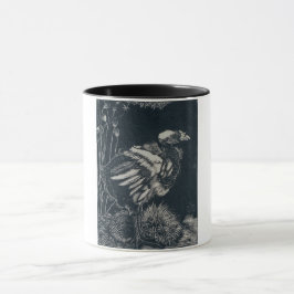 Caneca Pintinho de pássaro emergindo de seu ninho (por Ja